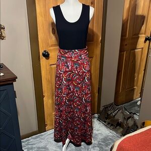 LuLaRoe Floral Red and Black Maxi Skirt